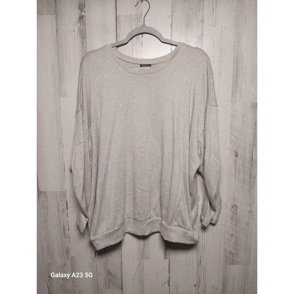 Torrid Sweater Metallic 3X Sparkle Knit Drop Shoulder New Glam Corp Cozy
